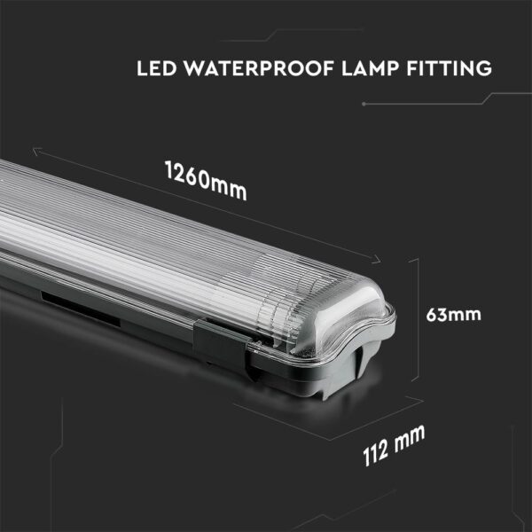 LED Φωτιστικό Τύπου Φθορίου 2x18W V-TAC 120cm Αδιάβροχο Φυσικό Λευκό 4000K – 6387
