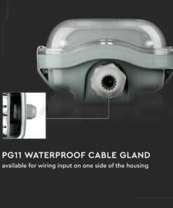 LED Φωτιστικό Τύπου Φθορίου 2x18W V-TAC 120cm Αδιάβροχο Φυσικό Λευκό 4000K – 6387