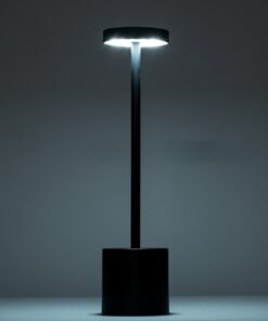 GloboStar® JOJO 76521 Μοντέρνο Επιτραπέζιο Φωτιστικό Πορτατίφ LED 1.5W 105lm 120° DC 5V Επαναφορτιζόμενο με Μπαταρία Li-ion 1800mAh – Διακόπτη Αφής με 3 Εναλλαγές Φωτισμού CCT Θερμό – Φυσικό – Ψυχρό 1500K – 4500K – 6000K Dimmable – D8 x H34cm – Ασημί