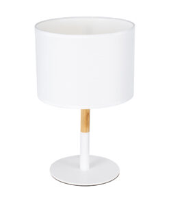 GloboStar® BRONX 01520 Μοντέρνο Επιτραπέζιο Φωτιστικό Πορτατίφ Μονόφωτο 1 x E27 Λευκό Μεταλλικό με Καπέλο Φ25xY40cm