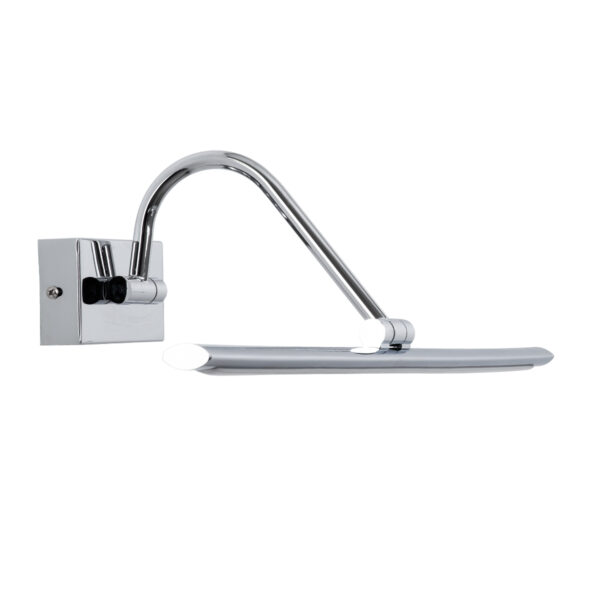 GloboStar® MIRA 60434 Μοντέρνο Φωτιστικό Τοίχου – Απλίκα Καθρέπτη Μπάνιου – Πίνακα LED 12W 1400lm 120° AC 220-240V IP44 Μ60 x Π20 x Υ13cm – Φυσικό Λευκό 4500K – Χρώμιο Νίκελ – 3 Χρόνια Εγγύηση