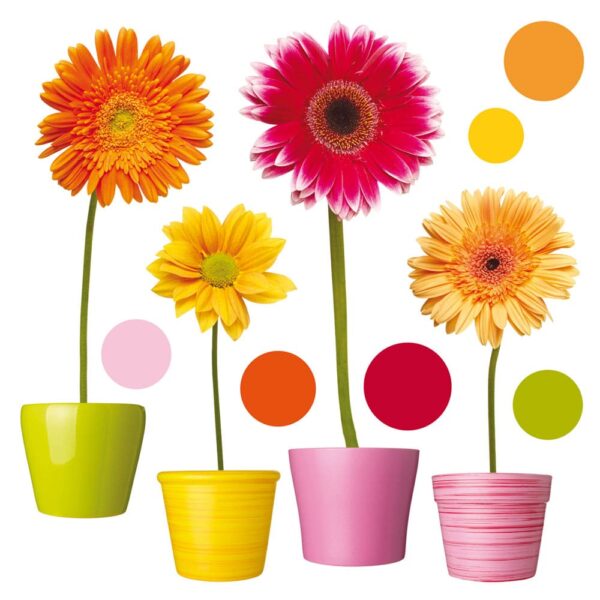 Gerberas αυτοκόλλητα βινυλίου για τζάμι M Ango – 64003