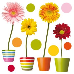 Gerberas αυτοκόλλητα βινυλίου για τζάμι M Ango – 64003