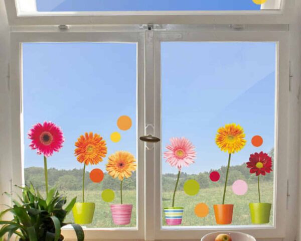 Gerberas αυτοκόλλητα βινυλίου για τζάμι M Ango – 64003