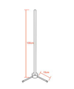Μοντέρνο Minimal Επιδαπέδιο Μαύρο Φωτιστικό 100cm LED 16 Watt με Ασύρματο Χειριστήριο RF & Dimmer RGB Πολύχρωμο GloboStar ALIEN Design GLOBO-100-8
