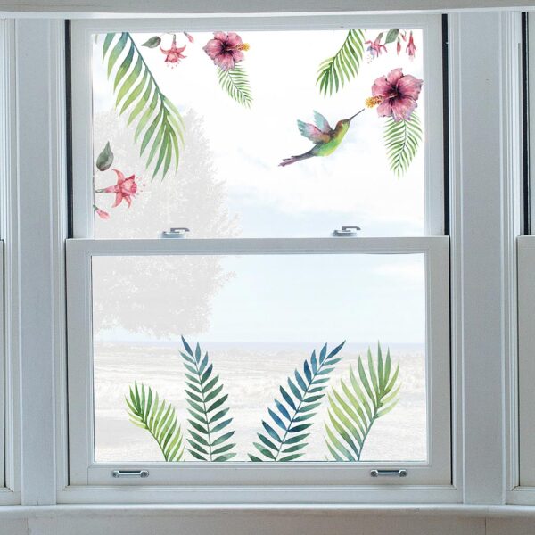 Tropical Flowers αυτοκόλλητα βινυλίου για τζάμι Ango – 64017