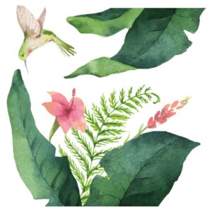 Tropical Flowers αυτοκόλλητα βινυλίου για τζάμι Ango – 64017