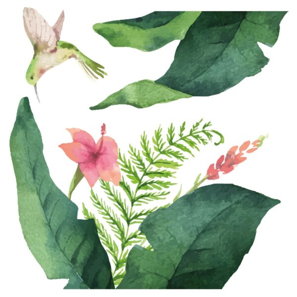 Tropical Flowers αυτοκόλλητα βινυλίου για τζάμι Ango – 64017