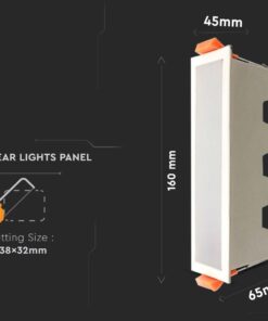 LED panel γραμμικό flat 10W 6400K Ψυχρό λευκό με λευκό σώμα V-TAC – 6403