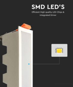 LED panel γραμμικό flat 10W 6400K Ψυχρό λευκό με λευκό σώμα V-TAC – 6403