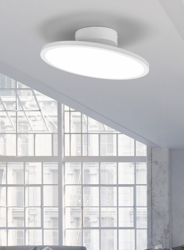 Φωτιστικό Οροφής Trio Lighting TRAY , 29W · 3750lm, 4000K Λευκό Ματ Μεταλλικό, Ανακλινόμενο – 640910131