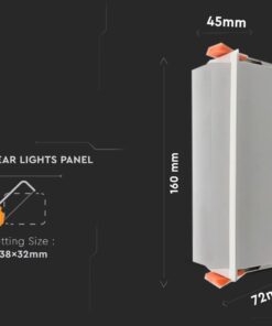 LED Panel Γραμμικό 10W 6400K Ψυχρό Λευκό με Λευκό Σώμα V-TAC – 6412