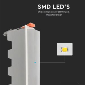 LED Panel Γραμμικό 10W 6400K Ψυχρό Λευκό με Λευκό Σώμα V-TAC – 6412
