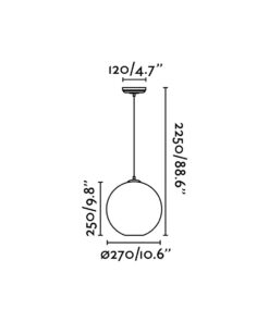 Faro Barcelona CLARA Διαφανές-Μαύρο Κρεμαστό Φωτιστικό 1XE27 – 64128