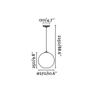 Faro Barcelona CLARA Διαφανές-Μαύρο Κρεμαστό Φωτιστικό 1XE27 –  64128
