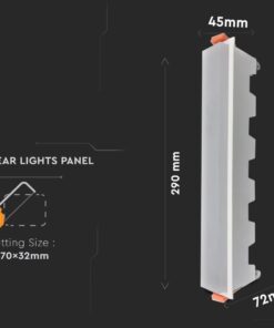LED Panel Γραμμικό 20W 6400K Ψυχρό Λευκό με Λευκό Σώμα V-TAC – 6415