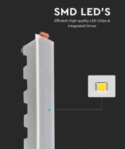 LED Panel Γραμμικό 20W 6400K Ψυχρό Λευκό με Λευκό Σώμα V-TAC – 6415