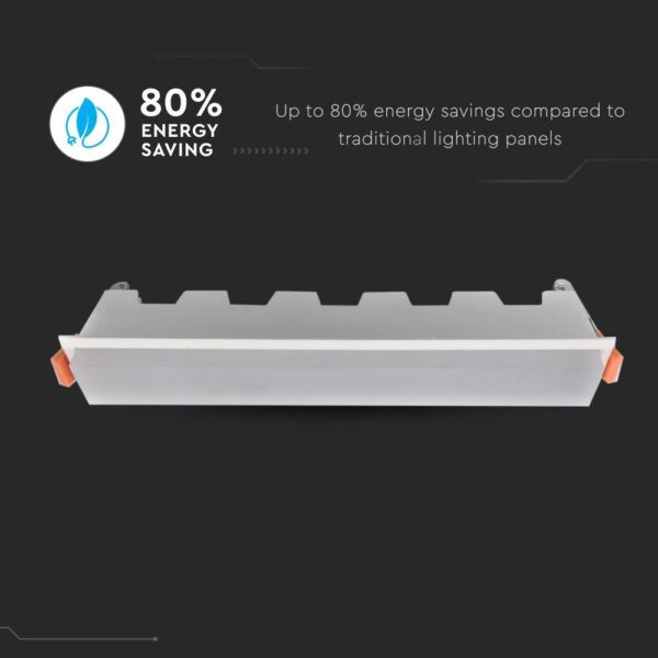 LED Panel Γραμμικό 20W 6400K Ψυχρό Λευκό με Λευκό Σώμα V-TAC – 6415