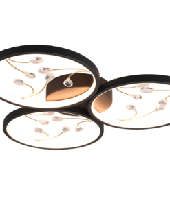 Φωτιστικό Οροφής Trio Lighting GROOVY , 30W · 3600lm, 3000K Μαύρο Ματ Μεταλλικό, Step Dimmable – 642110332