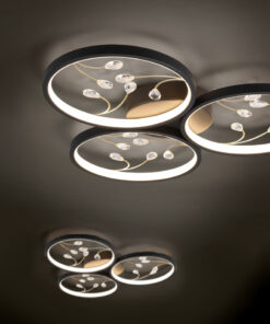 Φωτιστικό Οροφής Trio Lighting GROOVY , 30W · 3600lm, 3000K Μαύρο Ματ Μεταλλικό, Step Dimmable – 642110332