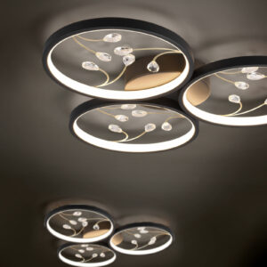 Φωτιστικό Οροφής Trio Lighting GROOVY , 30W · 3600lm, 3000K Μαύρο Ματ Μεταλλικό, Step Dimmable – 642110332