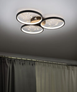 Φωτιστικό Οροφής Trio Lighting GROOVY , 30W · 3600lm, 3000K Μαύρο Ματ Μεταλλικό, Step Dimmable – 642110332