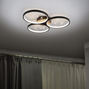Φωτιστικό Οροφής Trio Lighting GROOVY , 30W · 3600lm, 3000K Μαύρο Ματ Μεταλλικό, Step Dimmable – 642110332