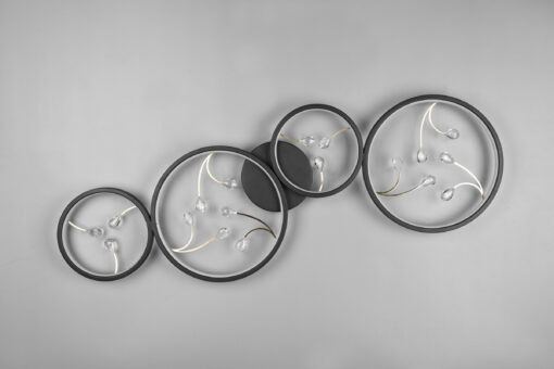 Φωτιστικό Οροφής Trio Lighting GROOVY , 37W · 4600lm, 3000K Μαύρο Ματ Μεταλλικό, Step Dimmable – 642110432