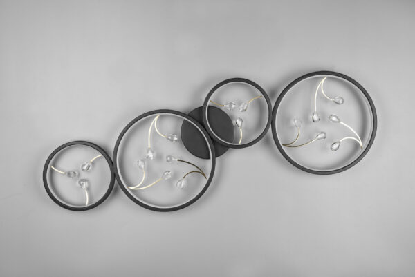 Φωτιστικό Οροφής Trio Lighting GROOVY , 37W · 4600lm, 3000K Μαύρο Ματ Μεταλλικό, Step Dimmable – 642110432