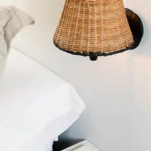 Faro Barcelona SUMBA Επιτοίχιο Φωτιστικό E27 σε Μαύρο/Ραττάν 15W  – 64307-71
