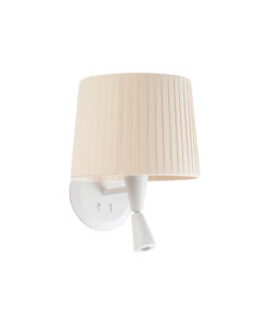 Faro Barcelona SAMBA Επιτοίχιο Φωτιστικό Λευκού Χρώματος Ε27 με Φως Ανάγνωσης LED 3W 3000K- 64308-35