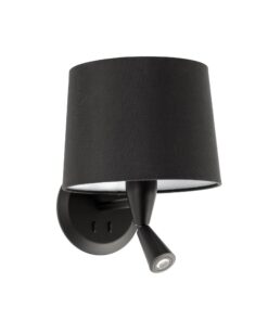 Faro Barcelona CONGA Επιτοίχιο Φωτιστικό Μαύρου Χρώματος με LED Φως Ανάγνωσης- 64309-03