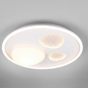 Φωτιστικό Οροφής Λευκό Ματ PEBBLE LED 36W 4500lm CCT Dimmable με Τηλεχειριστήριο Trio Lighting – 643110131