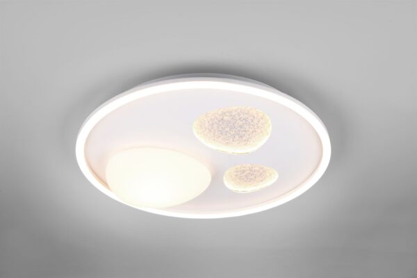 Φωτιστικό Οροφής Λευκό Ματ PEBBLE LED 36W 4500lm CCT Dimmable με Τηλεχειριστήριο Trio Lighting – 643110131