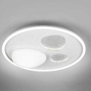Φωτιστικό Οροφής Λευκό Ματ PEBBLE LED 36W 4500lm CCT Dimmable με Τηλεχειριστήριο Trio Lighting – 643110131