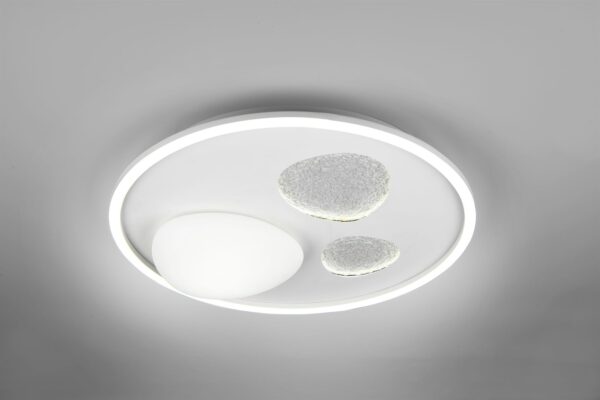 Φωτιστικό Οροφής Λευκό Ματ PEBBLE LED 36W 4500lm CCT Dimmable με Τηλεχειριστήριο Trio Lighting – 643110131