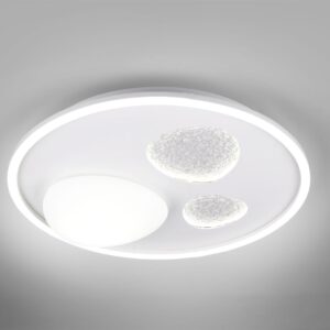 Φωτιστικό Οροφής Λευκό Ματ PEBBLE LED 36W 4500lm CCT Dimmable με Τηλεχειριστήριο Trio Lighting – 643110131