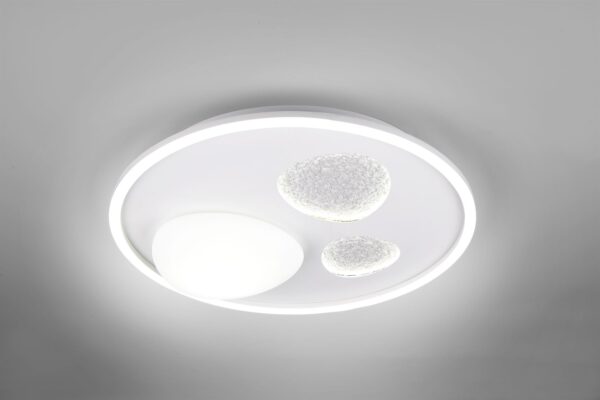 Φωτιστικό Οροφής Λευκό Ματ PEBBLE LED 36W 4500lm CCT Dimmable με Τηλεχειριστήριο Trio Lighting – 643110131