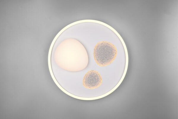 Φωτιστικό Οροφής Λευκό Ματ PEBBLE LED 36W 4500lm CCT Dimmable με Τηλεχειριστήριο Trio Lighting – 643110131