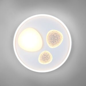 Φωτιστικό Οροφής Λευκό Ματ PEBBLE LED 36W 4500lm CCT Dimmable με Τηλεχειριστήριο Trio Lighting – 643110131