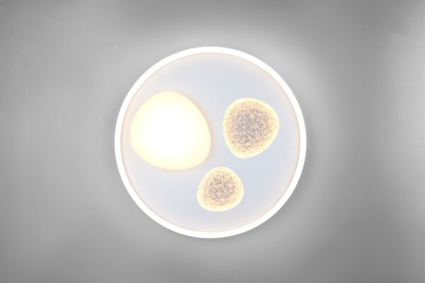 Φωτιστικό Οροφής Λευκό Ματ PEBBLE LED 36W 4500lm CCT Dimmable με Τηλεχειριστήριο Trio Lighting – 643110131