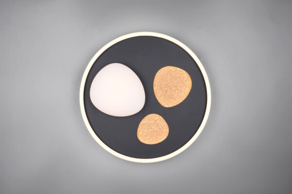 Φωτιστικό Οροφής Μαύρο Ματ PEBBLE LED 36W 4500lm CCT Dimmable με Τηλεχειριστήριο Trio Lighting – 643110132