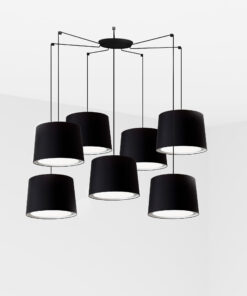 Faro Barcelona CONGA 7L Κρεμαστό 7Φωτο Φωτιστικό Μαύρου Χρώματος – 64314-56-7L