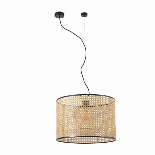 Κρεμαστό Φωτιστικό Mambo Vintage Μονόφωτο Μαύρο E27 ø450 RATTAN FARO - 64315-49