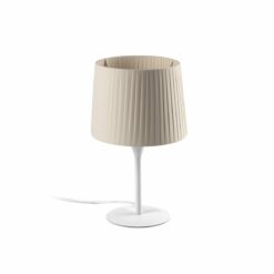 SAMBA Πορτατίφ με Μπεζ Καπέλο και Λευκή Βάση E27 ø190 FARO – 64316-35