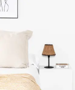 Faro Barcelona SUMBA S Μίνι Επιτραπέζιο Φωτιστικό E27 σε Μαύρο/Ραττάν 15W – 64317-71