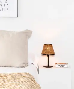 Faro Barcelona SUMBA S Μίνι Επιτραπέζιο Φωτιστικό E27 σε Μαύρο/Ραττάν 15W – 64317-71