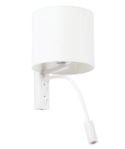 Faro Barcelona TIRA Επιτοίχιο Φωτιστικό Λευκού Χρώματος E27 και Αναγνώστης LED 3W 3000K- 64322