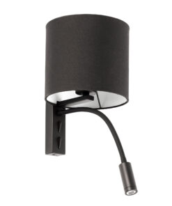 Faro Barcelona TIRA Επιτοίχιο Φωτιστικό Μαύρου Χρώματος E27 και Αναγνώστης LED 3W 3000K – 64323