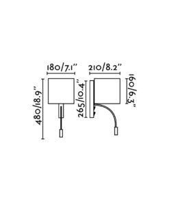 Faro Barcelona TIRA Επιτοίχιο Φωτιστικό Λευκού Χρώματος E27 και Αναγνώστης LED 3W 3000K- 64322